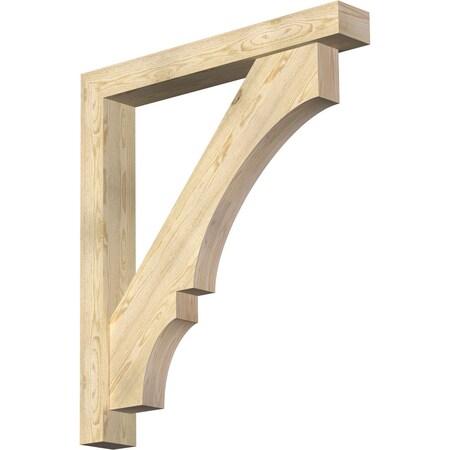 Ekena Millwork Balboa Block Rough Sawn Bracket w/ Offset Brace, Douglas Fir, 6"W x 42"D x 48"H BKT0604X42X48BOA05RDF